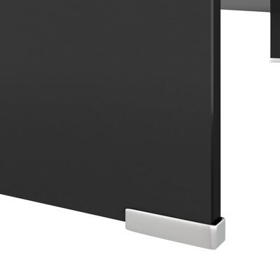 vidaXL TV-meubel/monitorverhoger zwart 110x30x13 cm glas