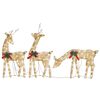 vidaXL Rendierfamilie Kerstmis warmwit 270x7x90 cm mesh goudkleurig