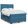 vidaXL Boxspring met matras fluweel blauw 140x200 cm
