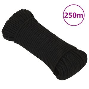 vidaXL Werktouw 4 mm 250 m polyester zwart