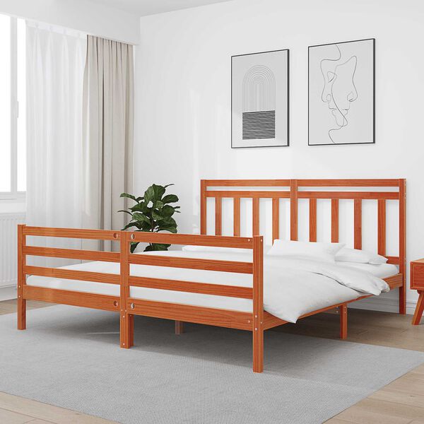 vidaXL Bedframe met hoofdeinde Wasbruin 180 x 200 cm