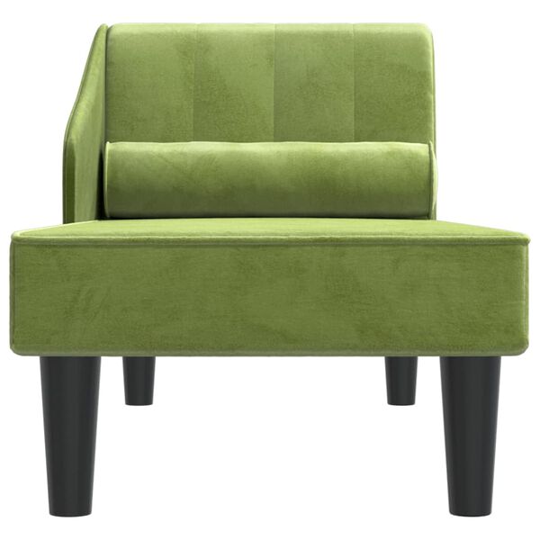 vidaXL Chaise longue met bolster fluweel lichtgroen