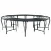 vidaXL Boom bank 8-Aantal zitplaatsen &Oslash; 160 x 44 cm Staal Zwart Rond