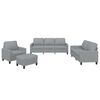 vidaXL 4-delige Loungeset met kussens stof lichtgrijs