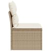 vidaXL Tuinbank zonder armleuning met kussens poly rattan beige