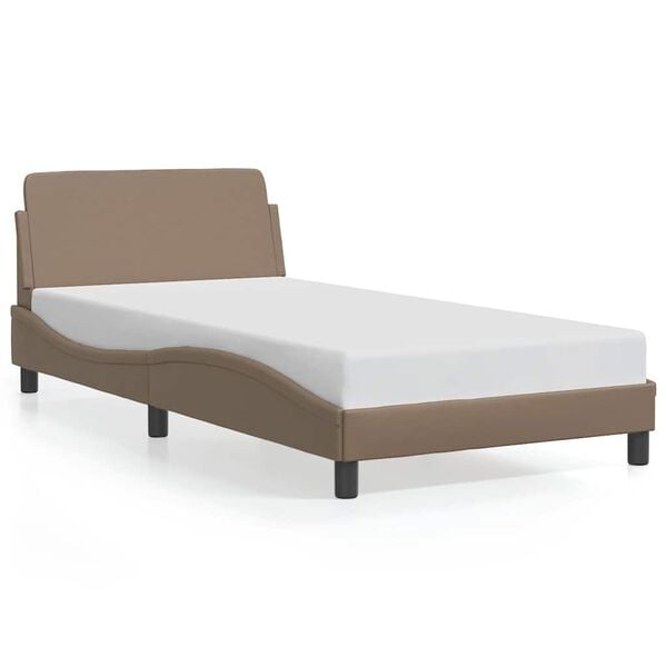 vidaXL Bedframe "Dover" kunstleer cappuccinokleurig 100x200 cm