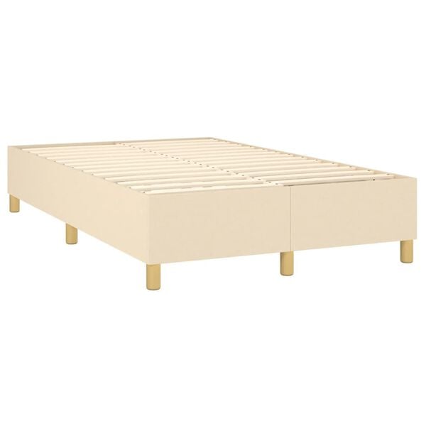 vidaXL Boxspring met matras stof cr&egrave;mekleurig 120x200 cm