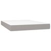 vidaXL Boxspring met matras en LED stof lichtgrijs 140x190 cm
