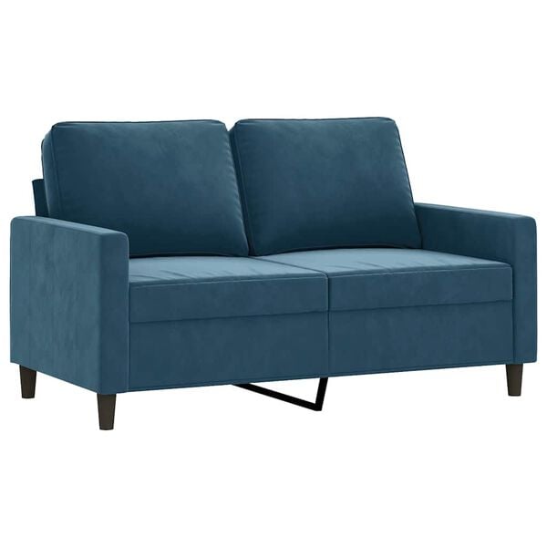 VidaXL 4-delige Loungeset fluweel blauw