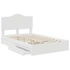 vidaXL Opslag bed met hoofdeinde Wit 135 x 190 cm Bewerkt hout
