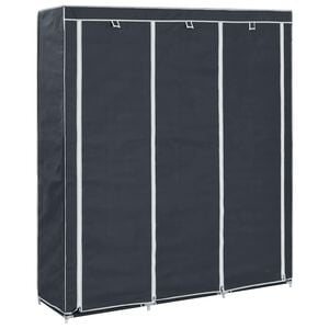 vidaXL Kledingkast met vakken en stangen 150x45x175 cm stof zwart