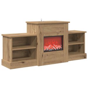 vidaXL Elektrische haard Artisanaal eiken 110 x 30 x 50 cm