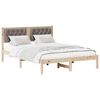 vidaXL Bedframe met hoofdeinde Taupe 150 x 200 cm Massief grenenhout