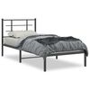 vidaXL Bedframe met hoofdbord metaal zwart 90x190 cm