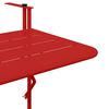 vidaXL Hangende Balkon Tafel Rood 60 x 39 x 65 cm Staal