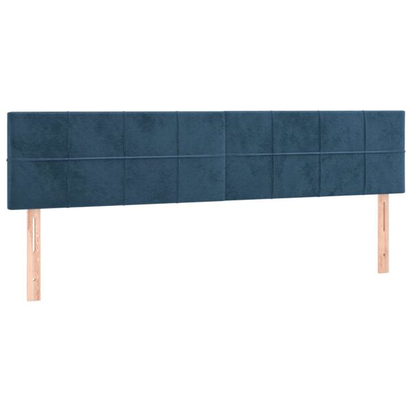vidaXL Hoofdbord LED 160x5x78/88 cm fluweel donkerblauw