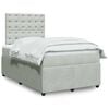 vidaXL Boxspring met matras fluweel lichtgrijs 120x200 cm