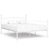 vidaXL Bedframe met lattenbodem metaal wit 200x200 cm