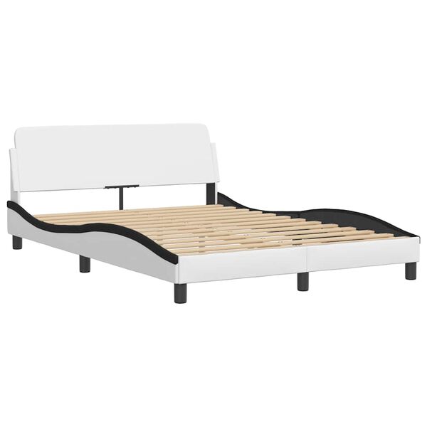 vidaXL Bedframe "Dover" kunstleer zwart en wit 120x200 cm