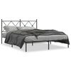 vidaXL Bedframe met hoofdbord metaal zwart 160x200 cm