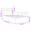 vidaXL Bedframe met hoofd- en voeteneinde metaal wit 75x190 cm