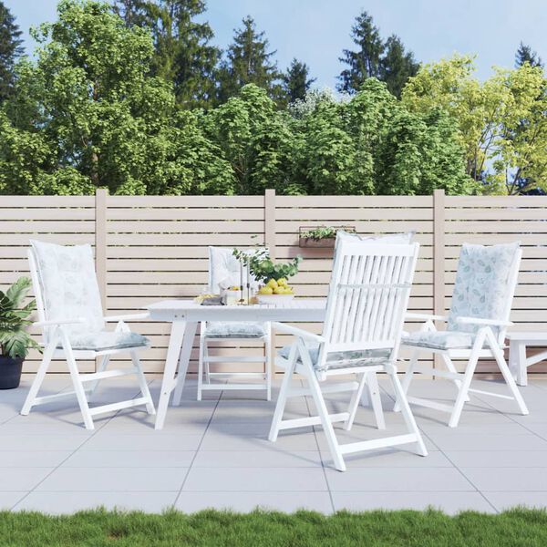 vidaXL Stoelkussens 4 st hoge rug 120x50x7 cm stof bladpatroon