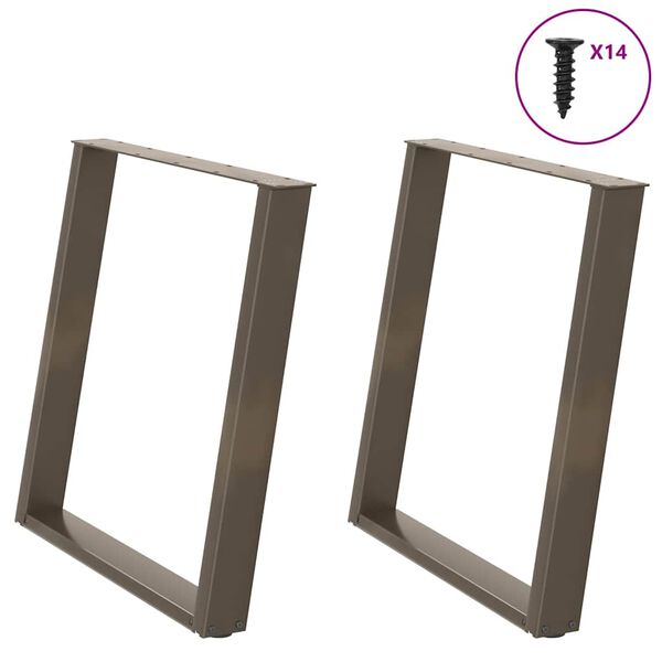 vidaXL Eettafelpoten 2 st U-vormig 70x(72-73) cm staal naturel