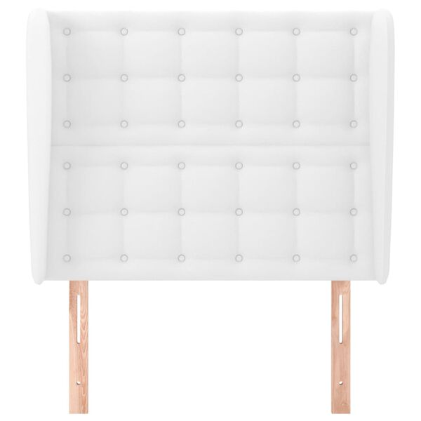 vidaXL Hoofdbord met randen 103x23x118/128 cm kunstleer wit