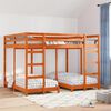 vidaXL Drie-hoog Bunk Bed Frame Wasbruin 160 x 200 cm