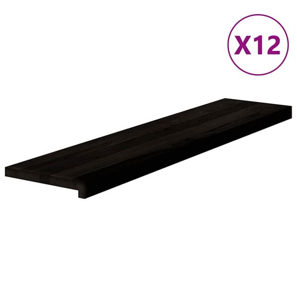 vidaXL Traptreden 12 st 110x30x2 cm massief eikenhout donkerbruin