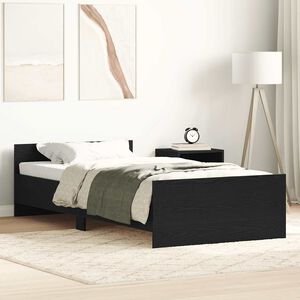 vidaXL Bedframe zonder matras 75x190 cm spaanplaat zwart eikenkleurig