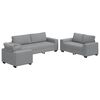 vidaXL 3-delige Loungeset met kussens stof lichtgrijs