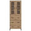 vidaXL Highboard Artisan Eiken 69,5 x 34 x 180 cm Bewerkt hout
