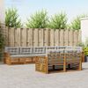 vidaXL Buiten bankenset met kussen 8 pcs Natuurlijk en Lichtgrijs