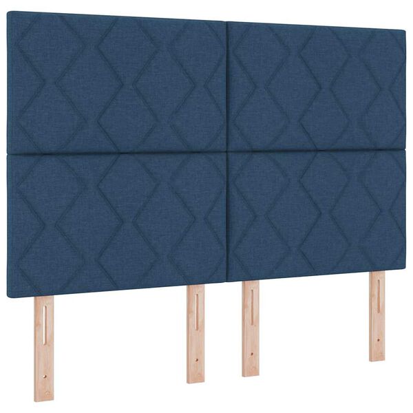 vidaXL Hoofdbord met hoofdeinde Blauw 160 cm Nep Leer
