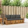 vidaXL Sofa-Sets 3 pcs Natuurlijk en Antraciet Massief Acaciahout