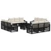 vidaXL Tuinbankenset 13 st Zwart en Cream Wit poly rattan