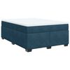 vidaXL Boxspring met matras fluweel donkerblauw 140x200 cm