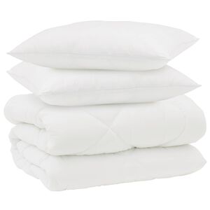 vidaXL Winter Dekbed met kussen 3 pcs Wit Microvezel