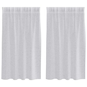 vidaXL Voile Gordijn 2 pcs Lichtgrijs 140 x 140 cm Polyester