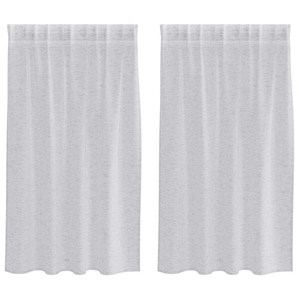 vidaXL Voile Gordijn 2 pcs Lichtgrijs 140 x 140 cm Polyester
