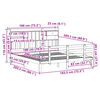 vidaXL Bed met boekenkast zonder matras massief grenenhout 180x200 cm