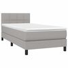 vidaXL Boxspring met matras stof lichtgrijs 80x200 cm