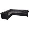 vidaXL Chesterfield hoekbank 6-zits kunstleer zwart