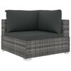 vidaXL 4-delige Loungeset met kussens poly rattan grijs