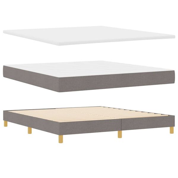 vidaXL Boxspringbed met matras met hoofdeinde Taupe 180 x 200 cm Stof