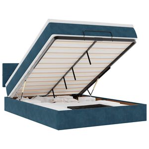 vidaXL Ottoman bed met matras 140x190cm fluweel donkerblauw