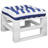 vidaXL Palletkussen gestreept 50x50x12 cm stof blauw en wit