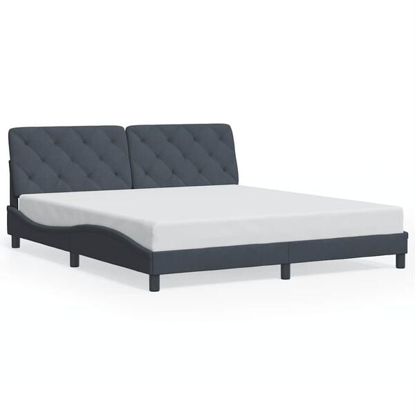vidaXL Bedframe zonder matras 180x200 cm fluweel donkergrijs