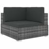 vidaXL Tuinstoel met kussens hoeksectie poly rattan grijs